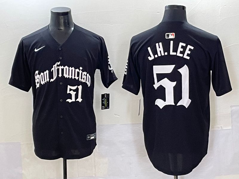 Men 2025 San Francisco Giants #51 J.H.Lee Black Five generations Joint Name Nike MLB Jersey style 50->san francisco giants->MLB Jersey